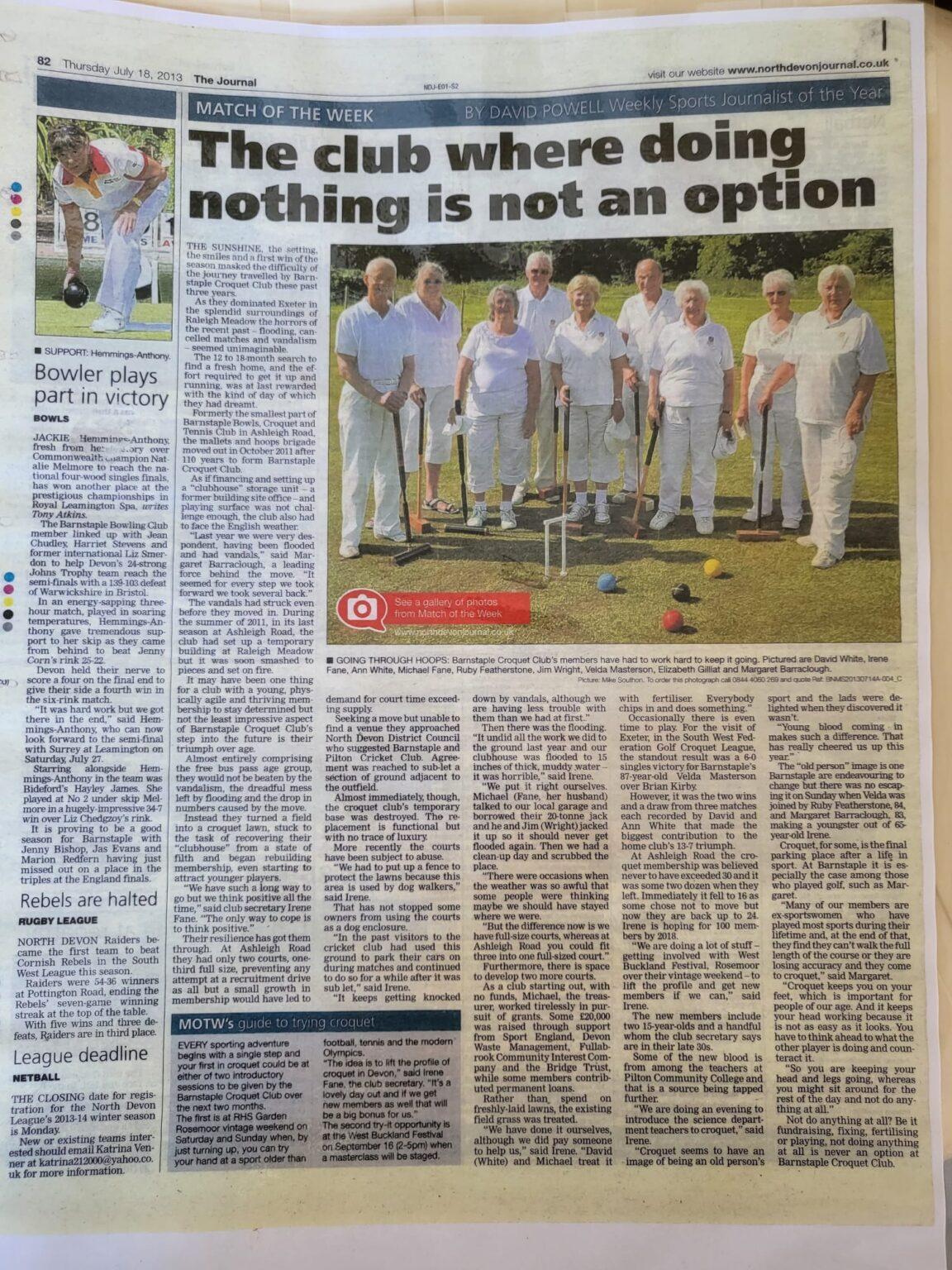 About Us Barnstaple Croquet Club